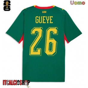 Senegal Pape Gueye #26 Seconda Maglia Mondiali 2026 Manica Corta Senegal Pape Gueye #26 Seconda Maglia Mondiali 2026 Manica Corta